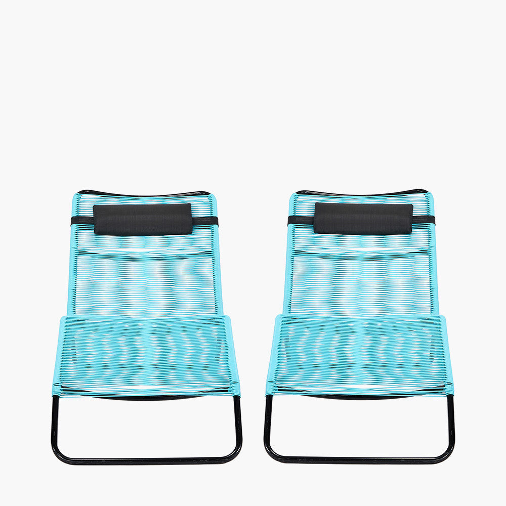 Rio Blue Outdoor Sunloungers (pair)