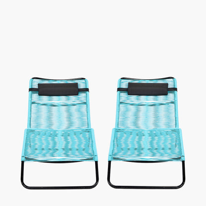 Rio Blue Outdoor Sunloungers (pair)