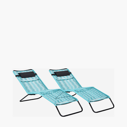 Rio Blue Outdoor Sunloungers (pair)