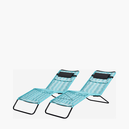 Rio Blue Outdoor Sunloungers (pair)