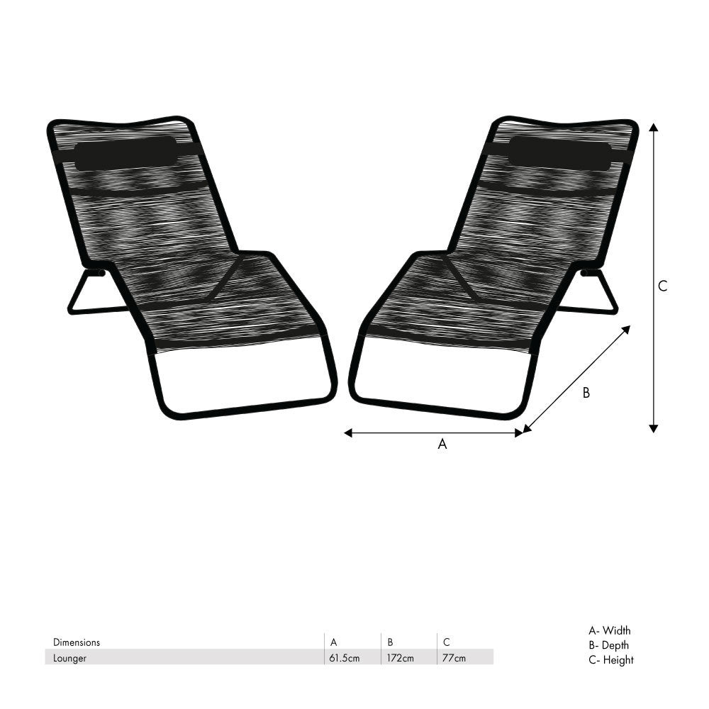 Rio Grey Outdoor Sunloungers (pair)