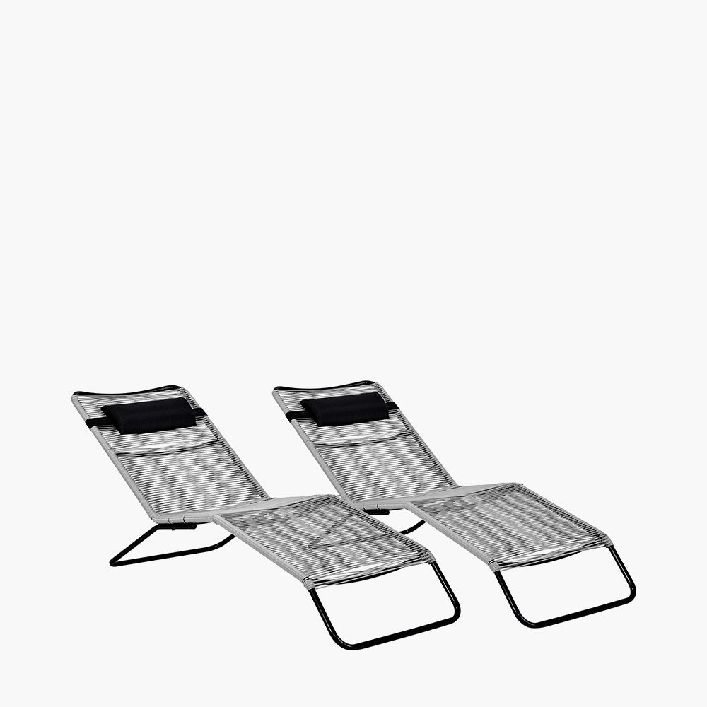 Rio Grey Outdoor Sunloungers (pair)