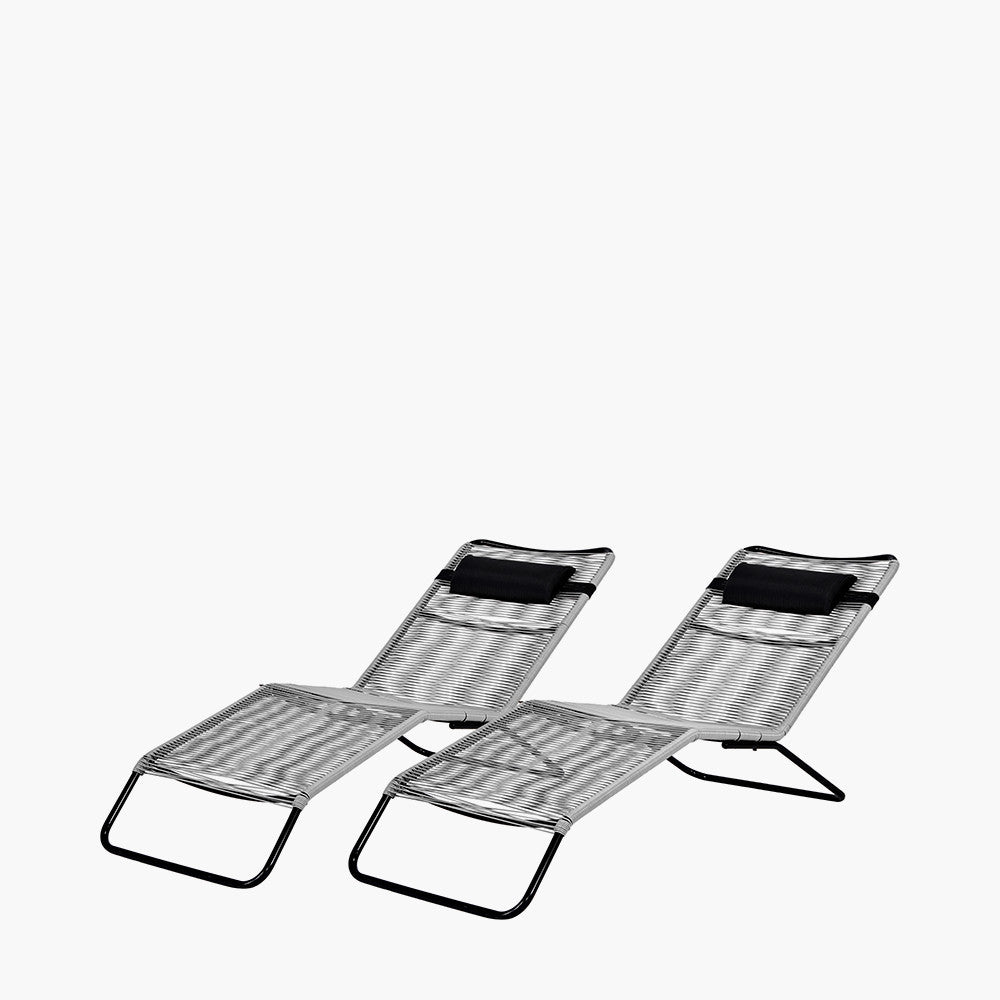 Rio Grey Outdoor Sunloungers (pair)