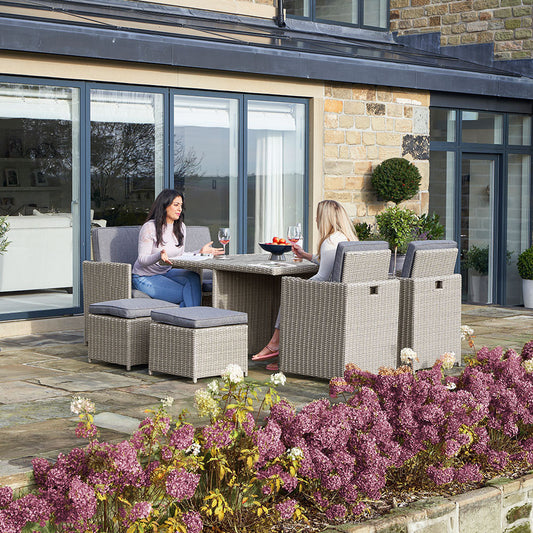 Bermuda Stone Grey Outdoor Cube Set with Ceramic Top