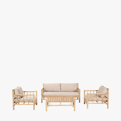 Costa Rica Natural Bamboo Finish Outdoor Seating Set